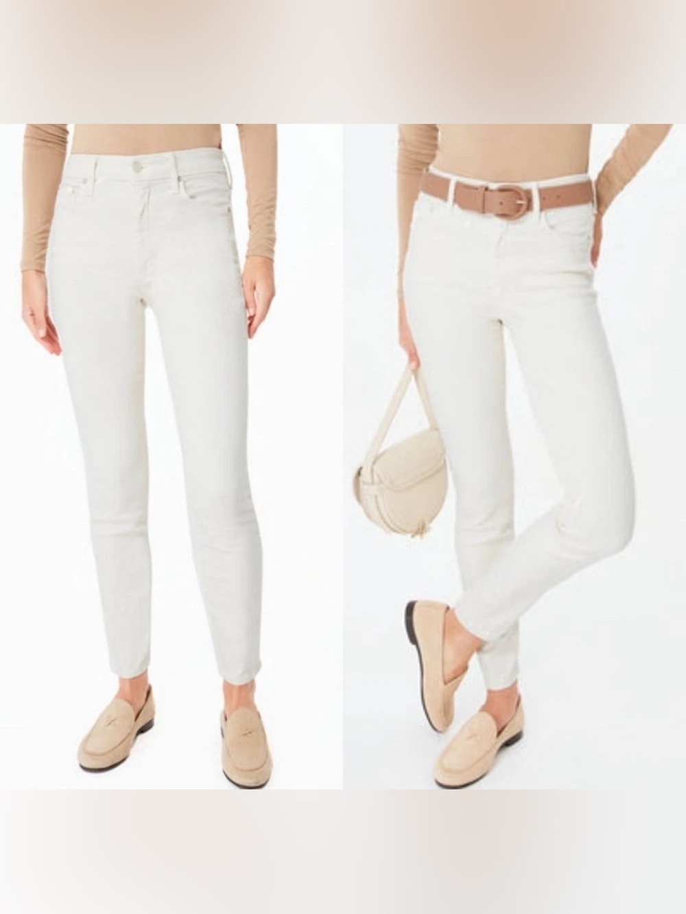 Mother Denim Antique White High Waisted Looker Ankle Jeans Size 26